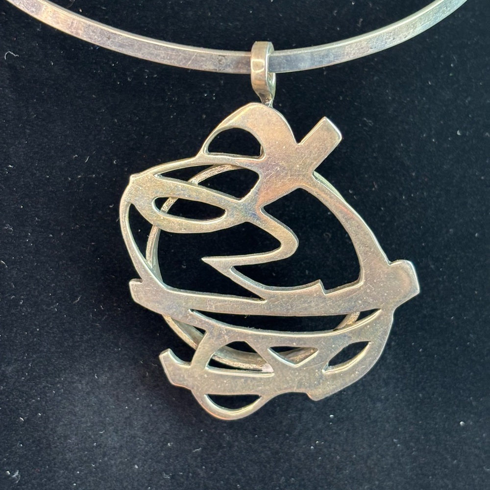 (One of a kind)  Abstract Sterling Silver Pendant